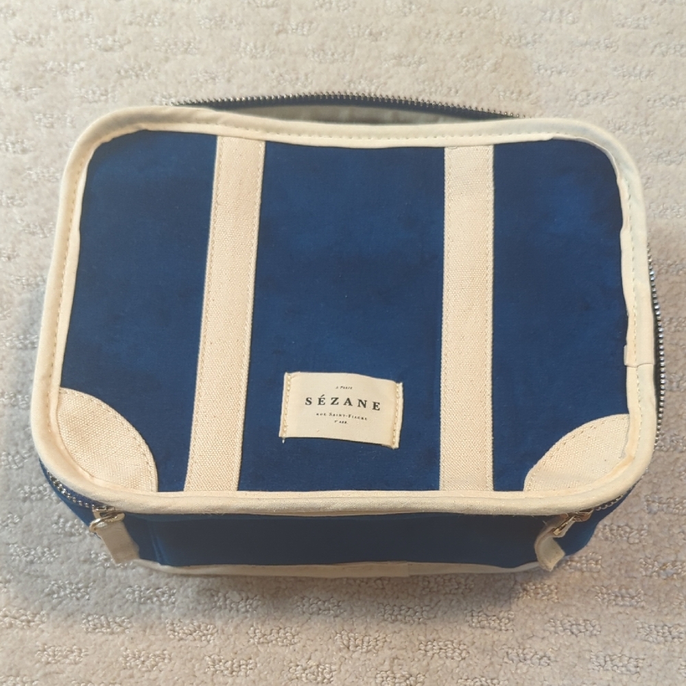 Sezane Mini Travel Bag in Blue Velvet - Picture 4 of 7